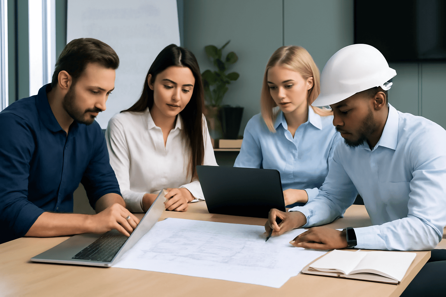 Imagem de equipe de engenharia trabalhando